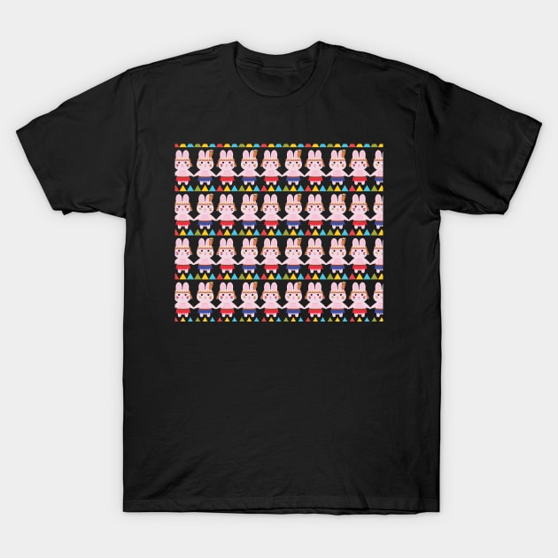 Tribal bunnies pattern T-Shirt by Anicue